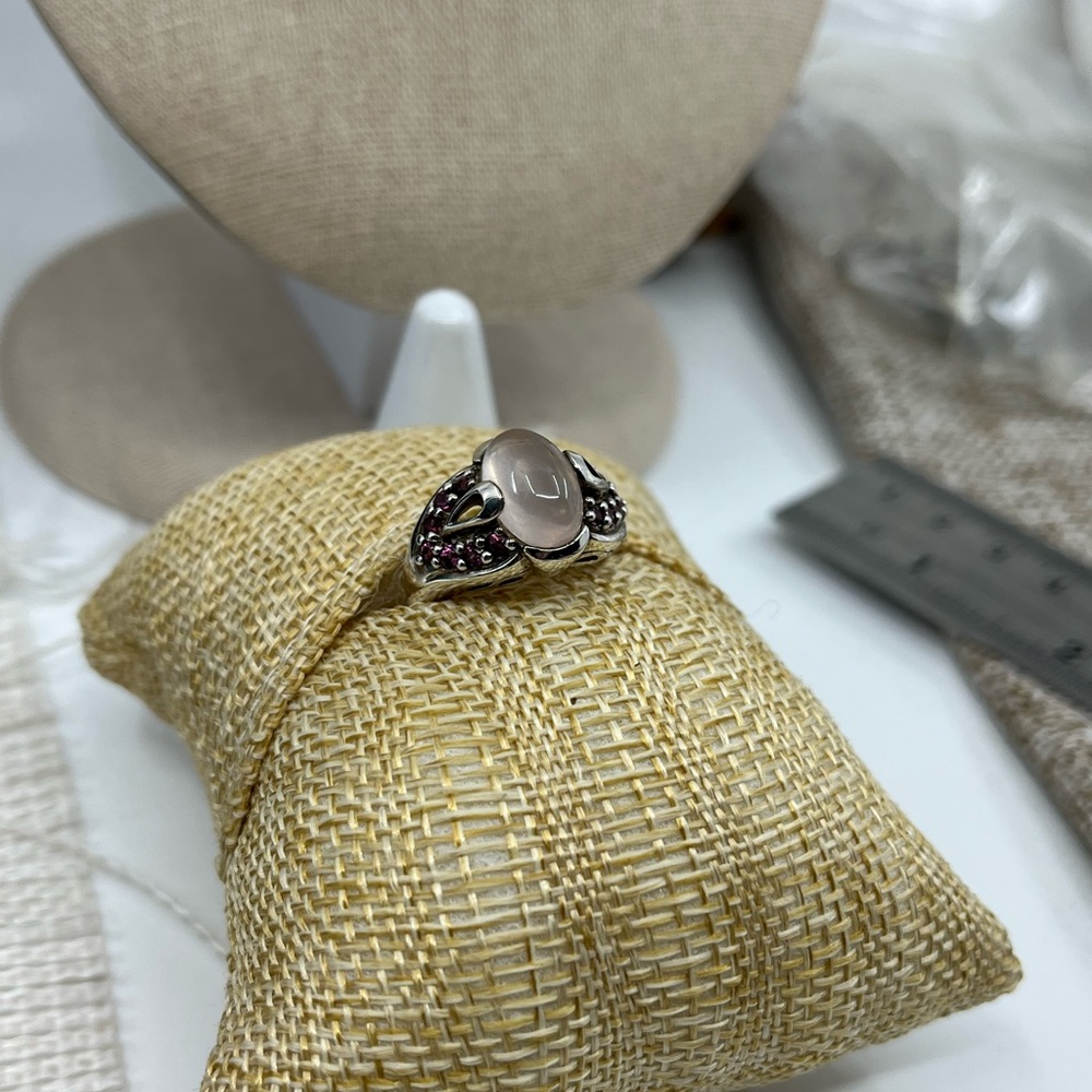 Vintage Sterling Silver Moonstone & Purple Gemstone Ring - Size 7 - Picture 12 of 17